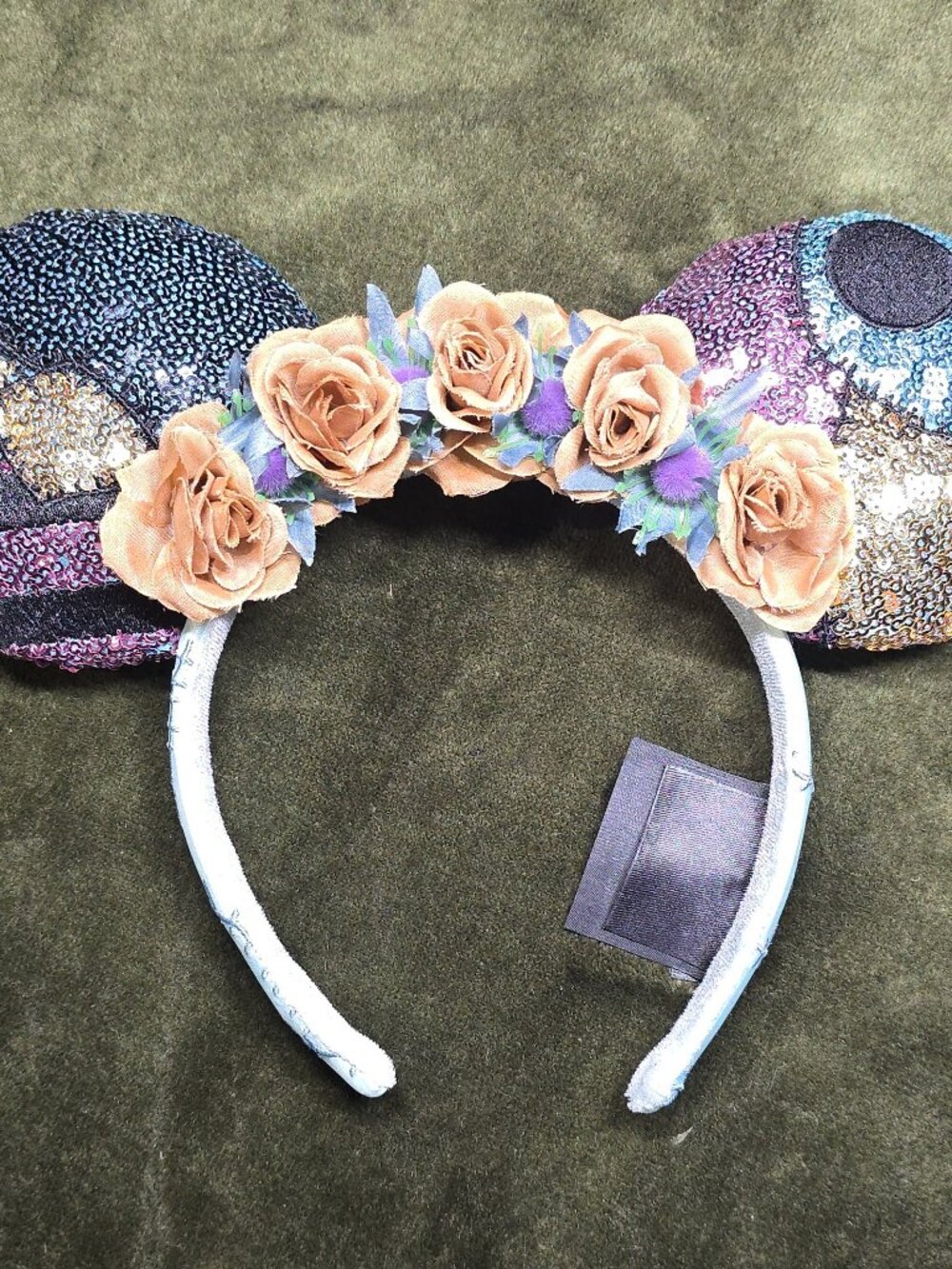 Disney Parks Sally Minnie Ears Headband - Nightmare Before Christmas Floral Crow